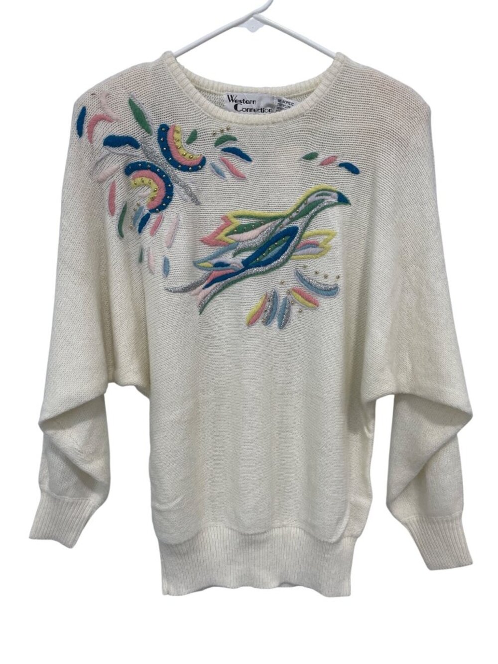 Vintage Western Connection Sweater Small Colorful Embroidery Knit Deadstock NEW